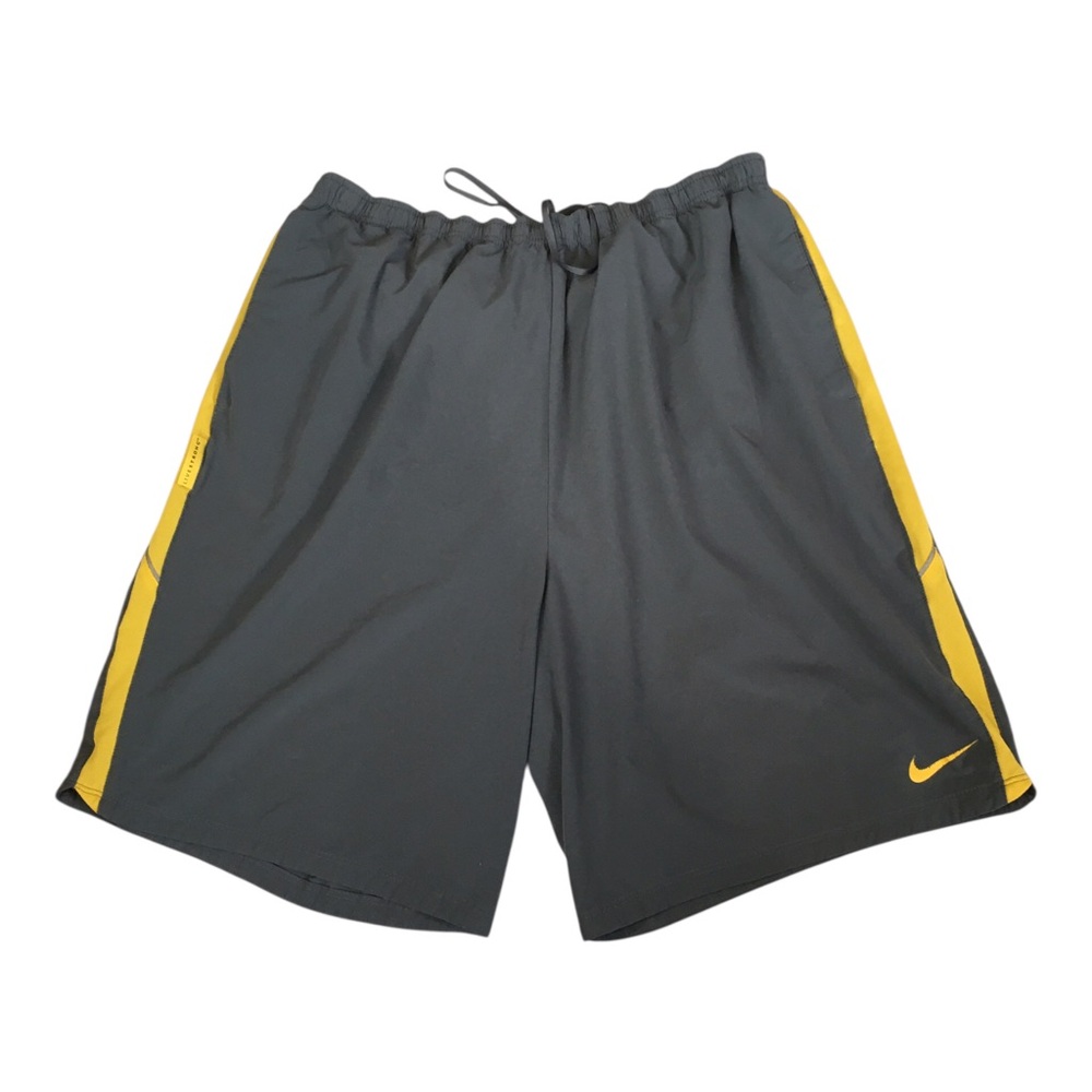 Nike Men's Gray & Yellow Athletic Swim Shorts XL